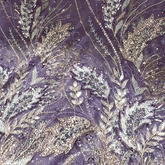 English Lavender Color Embroidered Net Fabric with Cutdana & Sequin Work