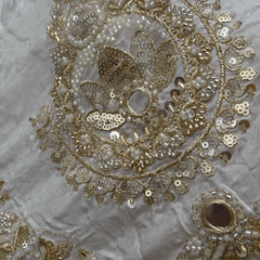 DYEABLE Crepe Fabric with Cutdana, Bead work Border & Mirror Highlights