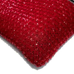 Red Embroidered on Red Georgette Fabric with Cutdana & Sequin Work