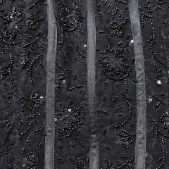 Designer Readymade Corset on Black Bead Work Embroidered Georgette Fabric