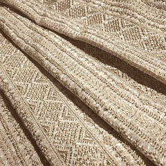 Gold Embroidered Dyeable Tissue Fabric with Gemetric Cutdana & Zari work in Linear Pattern