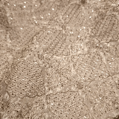 Gold Embroidered Dyeable Tissue Fabric with Gemetric & Floral Cutdana & Zari work