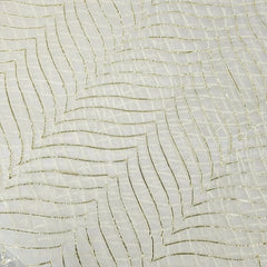 Dyeable Organza Fabric with Gold Color Gota Patti work and Curvy Zig-Zag Pattern