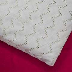 Saaz Georgette Dyeable Handwork  fabric with Zigzag Sequin work