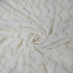 Saaz Georgette Dyeable Handwork  fabric with Zigzag Sequin work