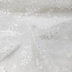 Daphne Floral Lacey Embroidered Net Fabric
