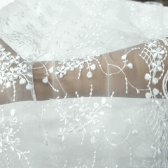 Daphne Floral Lacey Embroidered Net Fabric