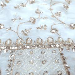 Saira Hand Embroidered Dyeable Georgette with all over Vertical Vine Embroidered Multicolor Border