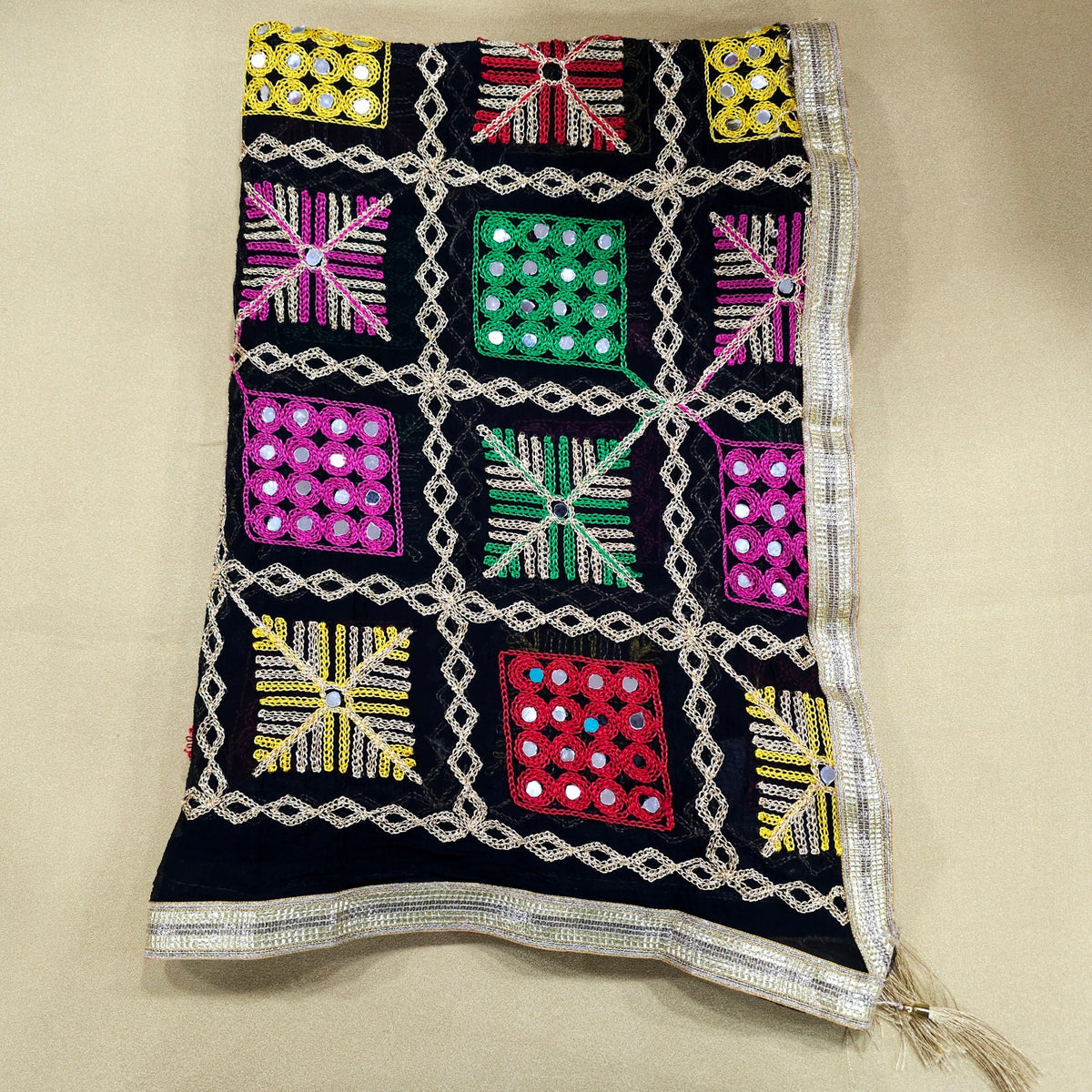 Black Phulkari Dupatta