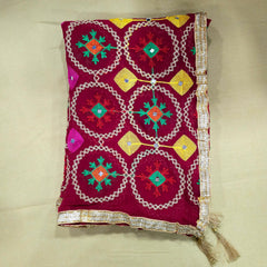 Maroon Phulkari Dupatta