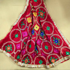 Red Phulkari Dupatta