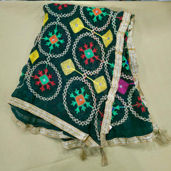 Dark Green Phulkari Dupatta
