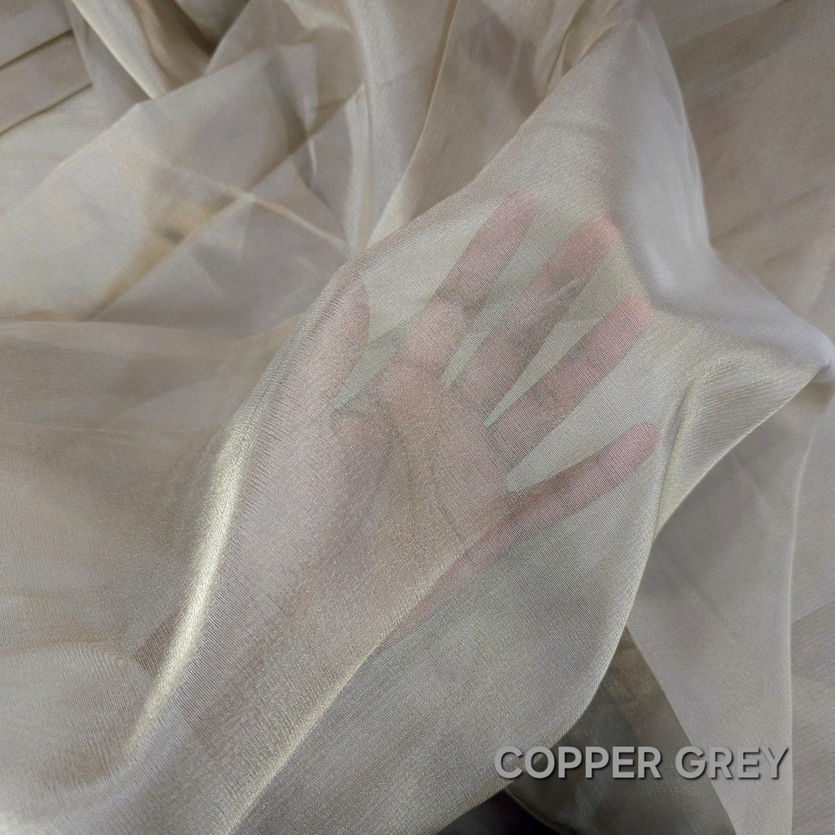 Copper Grey Silk Tissue Fabric