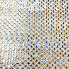 Dyeable Embroidered Georgette Fabric with Full Mirror Work