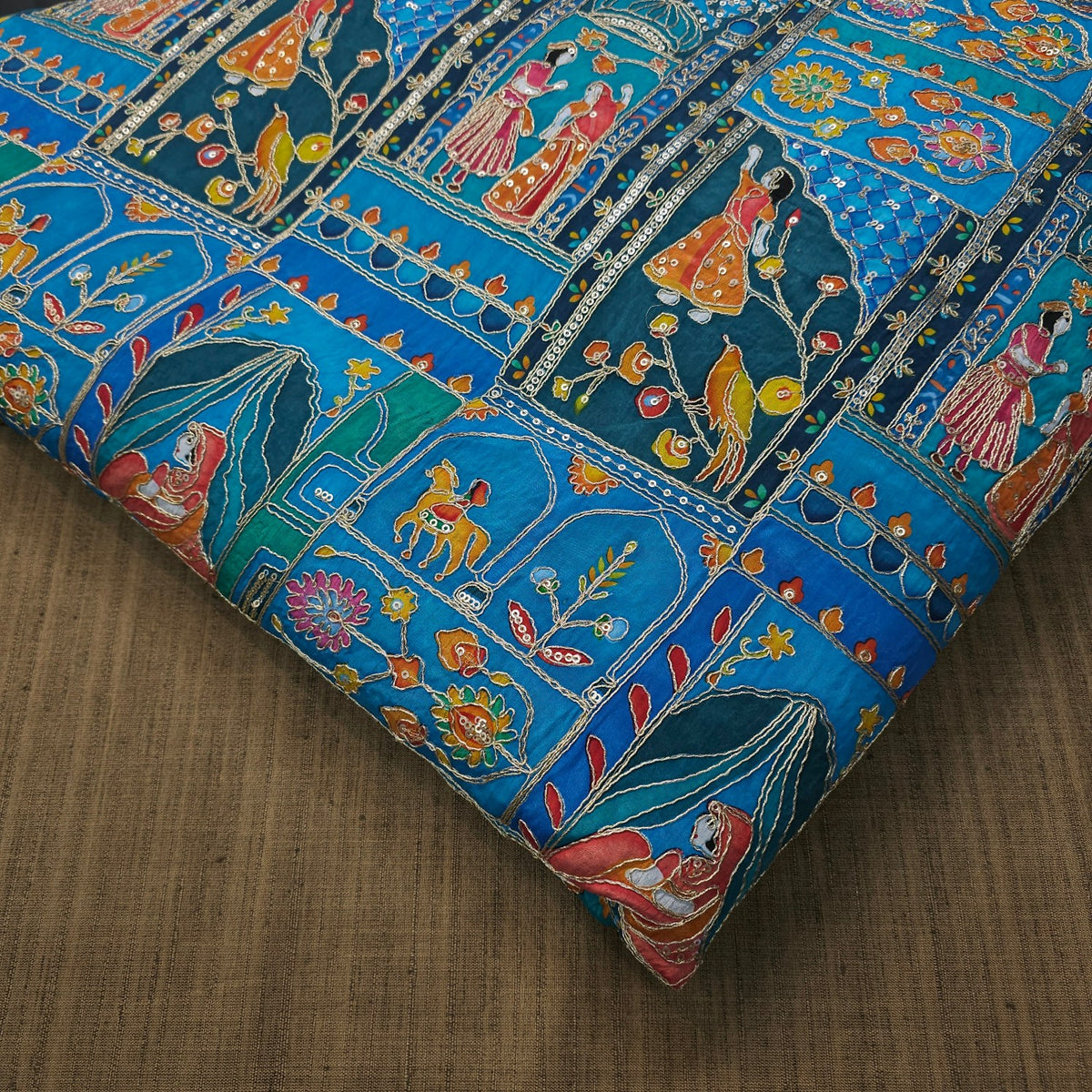 Jodha Akbar Sky Blue Dola Silk Fabric