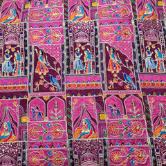 Jodha Akbar Magenta Pink Dola Silk Fabric