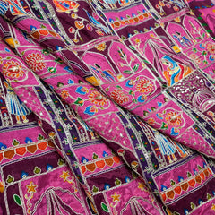 Jodha Akbar Magenta Pink Dola Silk Fabric