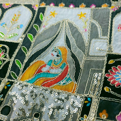 Jodha Akbar Grey Dola Silk Fabric