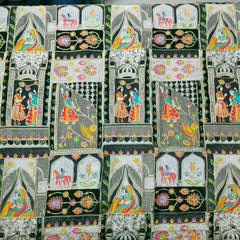 Jodha Akbar Grey Dola Silk Fabric