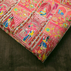 Jodha Akbar Red Dola Silk Fabric