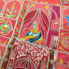 Jodha Akbar Red Dola Silk Fabric