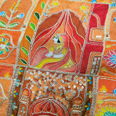 Jodha Akbar Orange Dola Silk Fabric