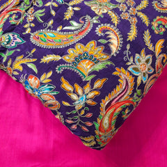 Wine Crepe Base Fabric with Multicolor Embroidery & Zari, Sequin work