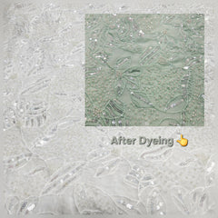 Embroidered Dyeable Georgette Fabric with Heavy Sequins and Pearl Work