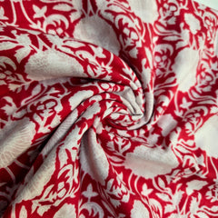 Red Printed Pure Cotton Piece 2 meter