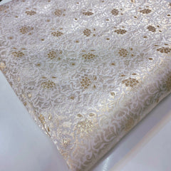Pure Banarasi Tissue Silk Brocade with all over Floral Jaal Pattern (Dyeable)
