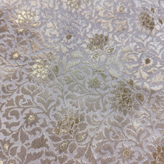 Pure Banarasi Tissue Silk Brocade with all over Floral Jaal Pattern (Dyeable)