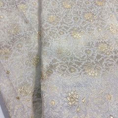 Pure Banarasi Tissue Silk Brocade with all over Floral Jaal Pattern (Dyeable)