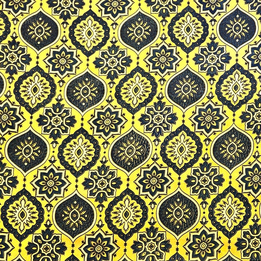 Elegant Handblock Ajrakh Print on Pure Modal Fabric – Black and White Floral Motifs on Indigo Blue Base