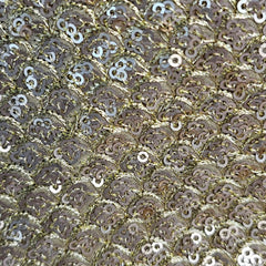 Sitara Full Sequins Sleeveless Gold Blouse with V Neckline