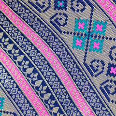 Manjusha Multi-Color Banarasi  Brocade on Indigo Blue Base with Round Neckline