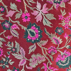 Phoolzar Maroon Banaras Brocade Blouse with Round Neckline