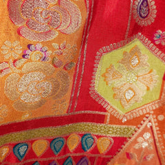 Nusrat Dola Silk Red Color Blouse with Round Neckline