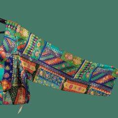 Nusrat Dola Silk Sea Green Color Blouse with Round Neckline