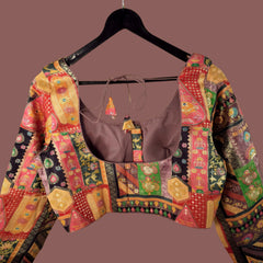 Nusrat Dola Silk Mocha Color Blouse with Round Neckline