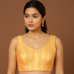 Noorani  Pastel Orange Color Blouse with Sweetheart Neckline