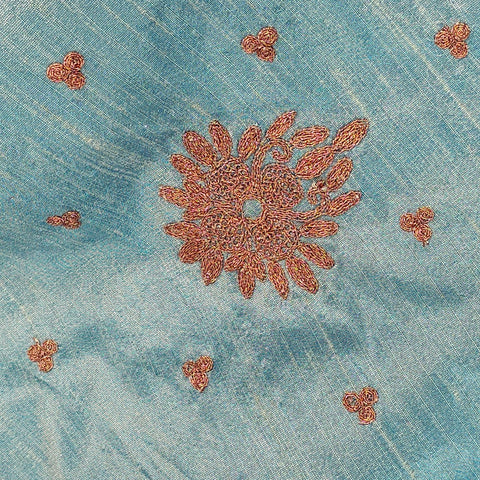 Zarqaa Powder Blue Color Blouse with Curvy V Neckline
