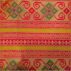 Manjusha Mango Yellow Color Banarasi Brocade Blouse with Round Neckline