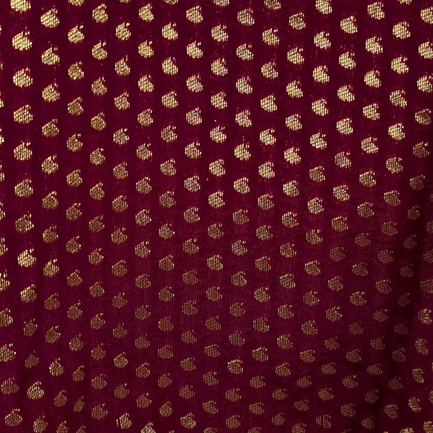 Gold Koyari Deep Maroon Color Banarasi Brocade Blouse with Round Neckline