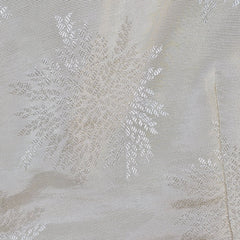 Self Design Cream Color Blouse with Round Neckline