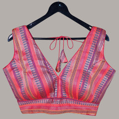 Manjusha Multi-Color Banarasi Brocade Blouse with V Neckline