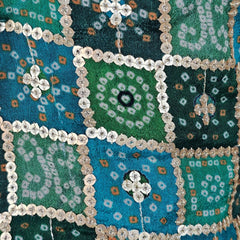 Rangrez Shades of Green Color Sequin Blouse with Sweetheart Neckline