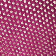Gold Koyari Barbie Pink Color Banarasi Brocade Blouse with Round Neckline