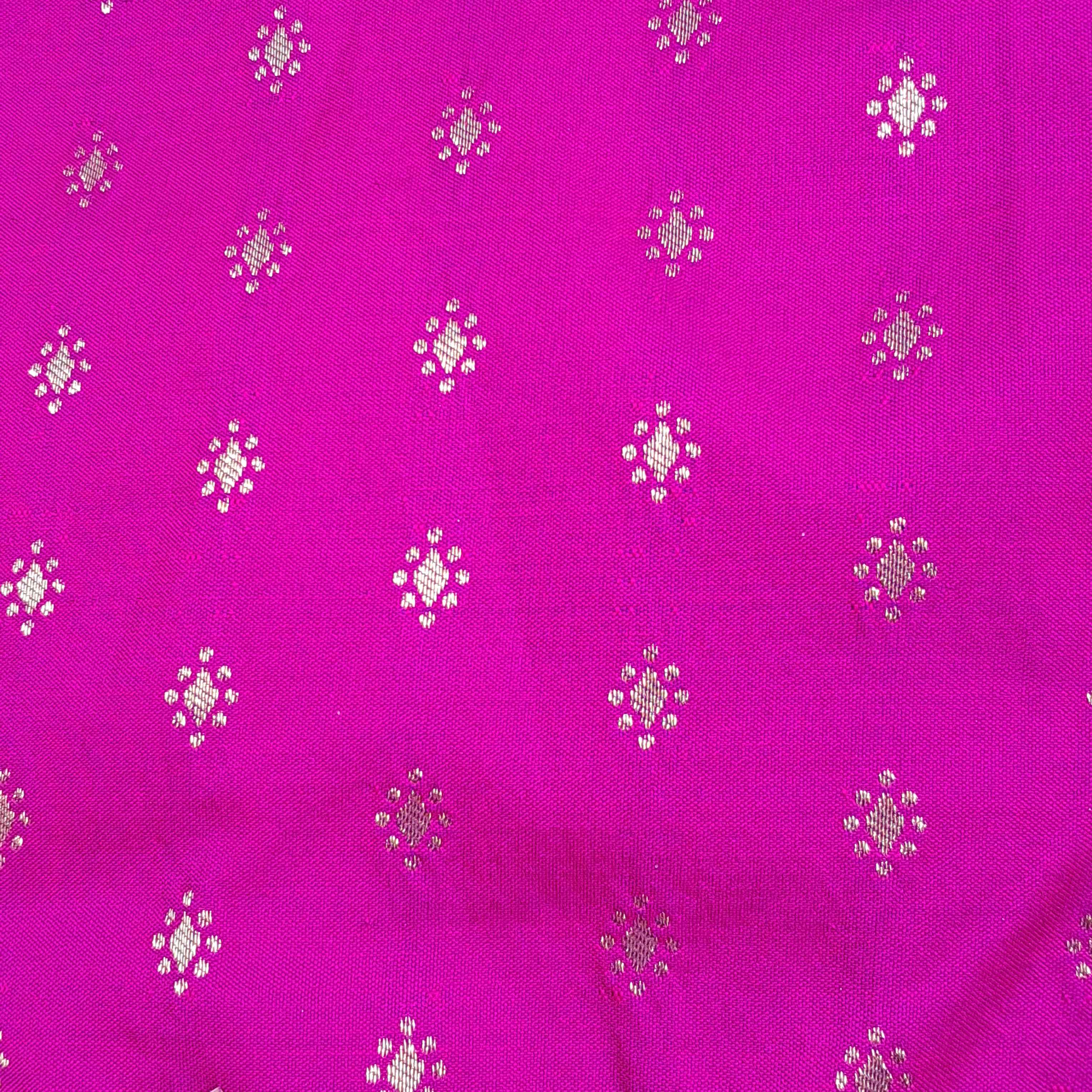 Lisa Soft Fuchsia Purple Color & Zari Butti motifs Blouse with V Neckline