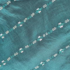 Zareef Hunter Green Color Sequin Blouse with V Neckline