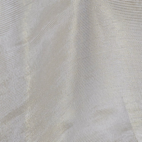 Zareen Brocade Tissue Off White Color Shimmer Blouse with Round Neckline